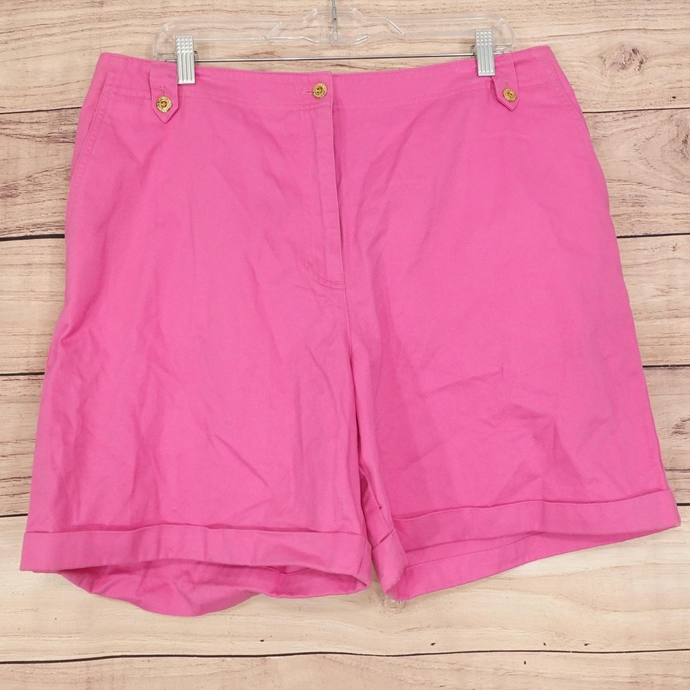 Lauren Ralph Lauren Chino Shorts Womens 16 Pink Twill 36 Waist 6 Inseam **READ**